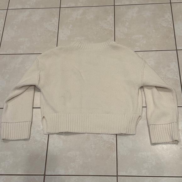 Abercrombie & Fitch Chenille Cardigan Women's Beige Cream Sweater Small EUC - Picture 4 of 5